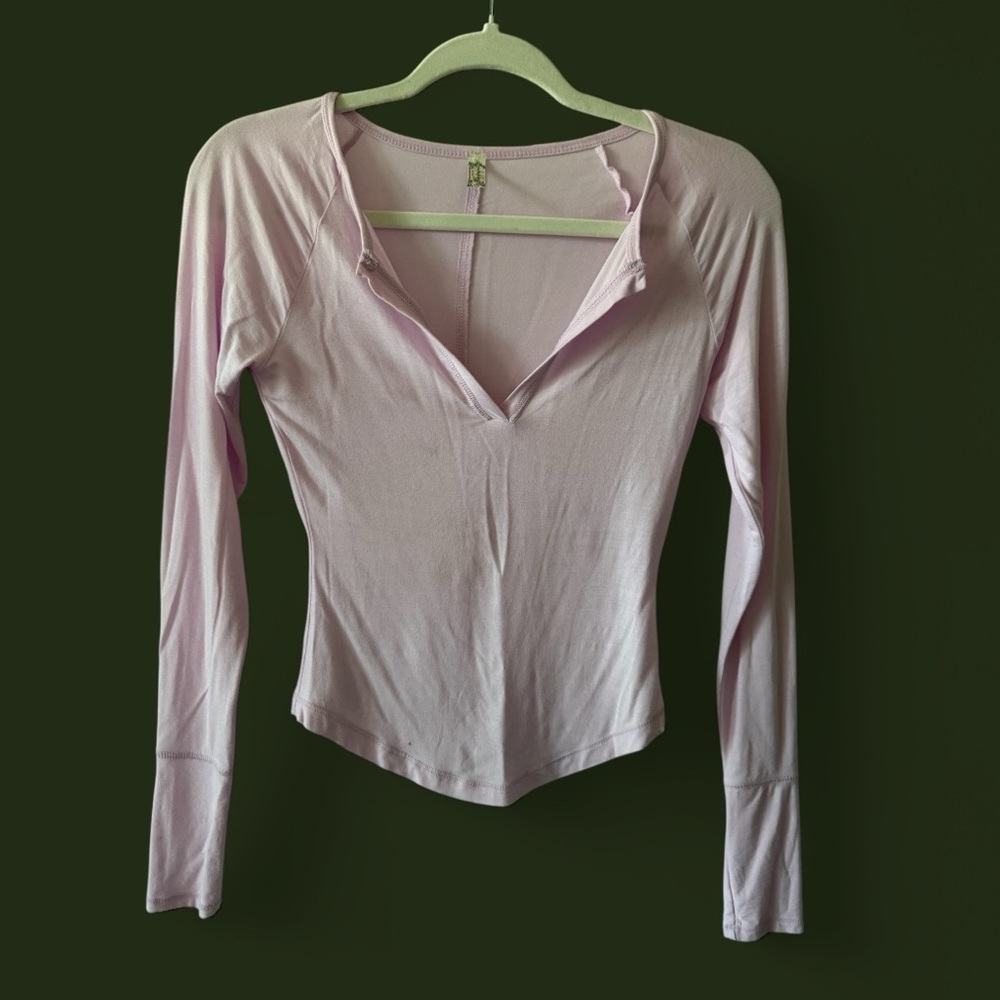 Intimately free people, XS, pink, open V-neck, very soft and sheer NWOT